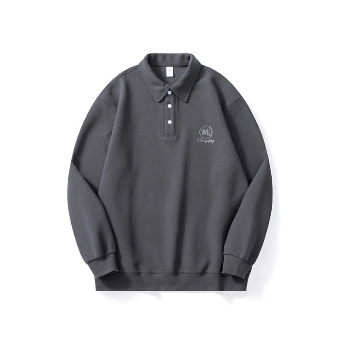 Design Polo Sweatshirt Gray Polo Shirt - 1