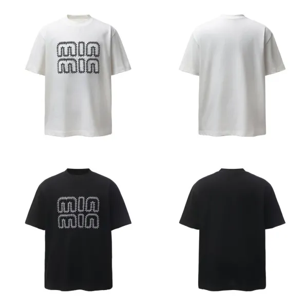 Miu Miu Stitched Logo White T-Shirt - 3