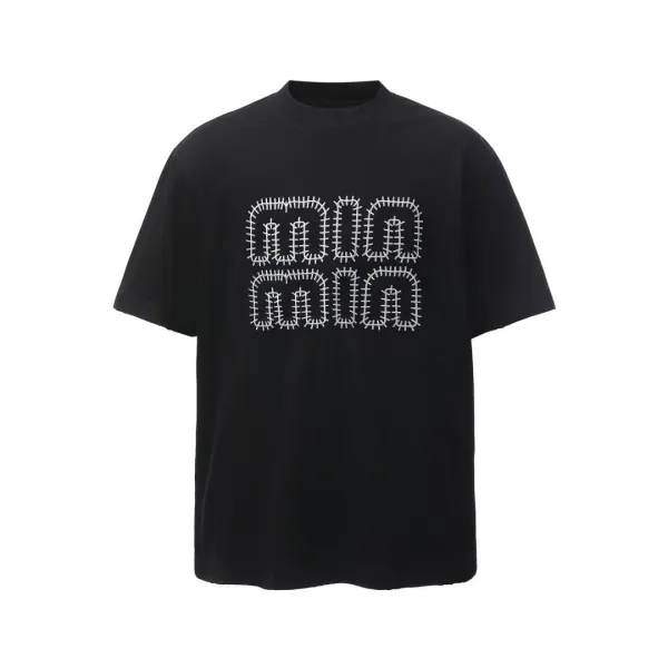 Miu Miu Stitched Logo White T-Shirt - 8