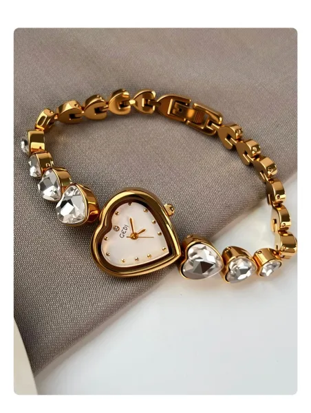 Design GEDI Heart-Shaped Emerald Green Quartz Watch Watches - 16