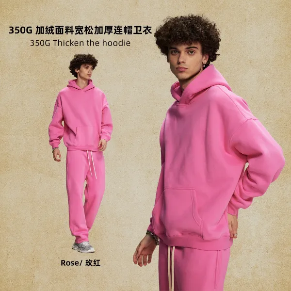 Design 350G Thickened Oversized Hoodie Rose Pink - 1