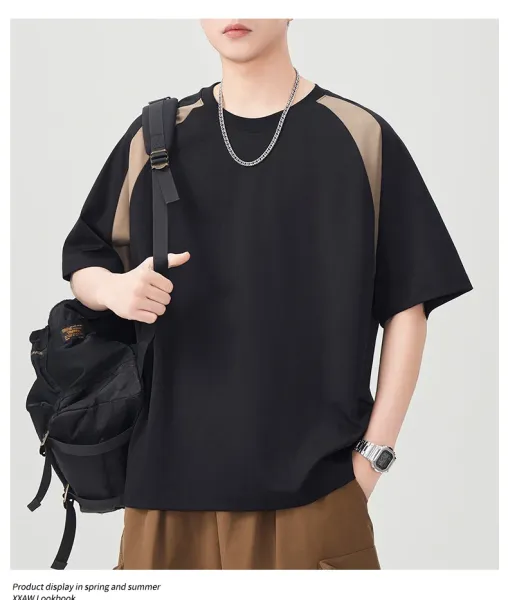 Design Color-Block Oversized T-Shirt Black - 20