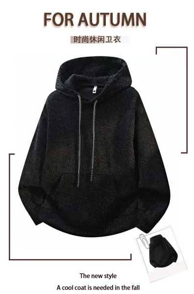 Design Corduroy Hoodie Black - 2