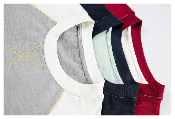 Design Raglan Sleeve Color-Block T-Shirt White Burgundy Brown - 11
