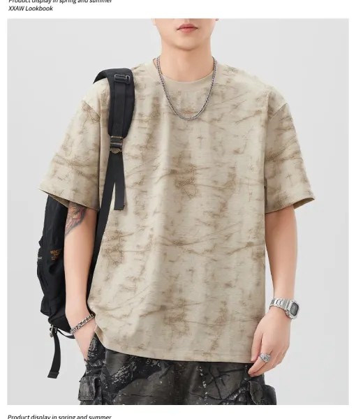 Design Tie-Dye Oversized T-Shirt Brown - 9