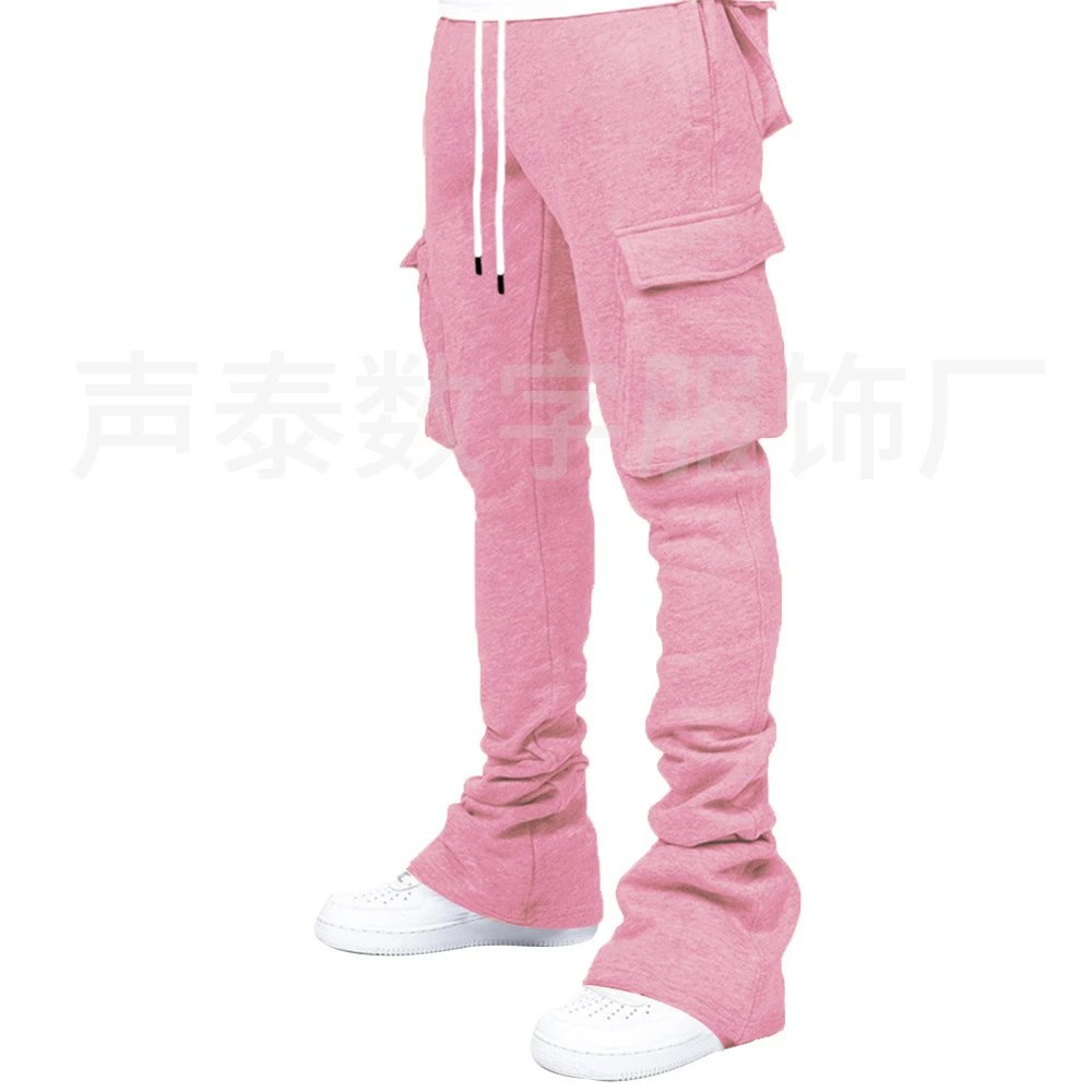 Design Cargo Sweatpants Black with White Drawstring - 9