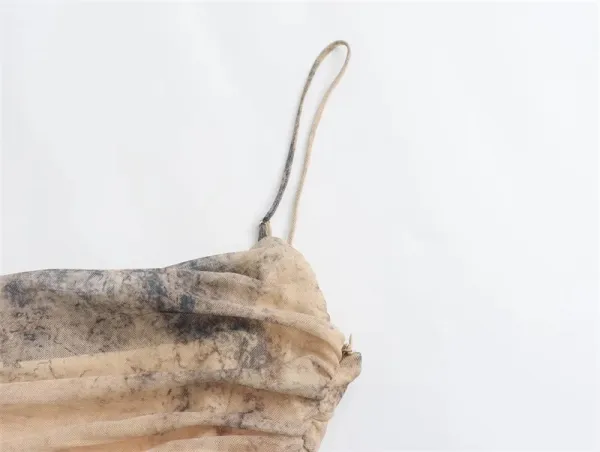 Design Ombre Draped Slip Dress Beige to Black - 9