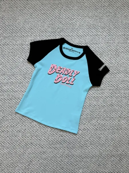 Chrome Hearts Deadly Doll Raglan T-Shirt White / Black - 5