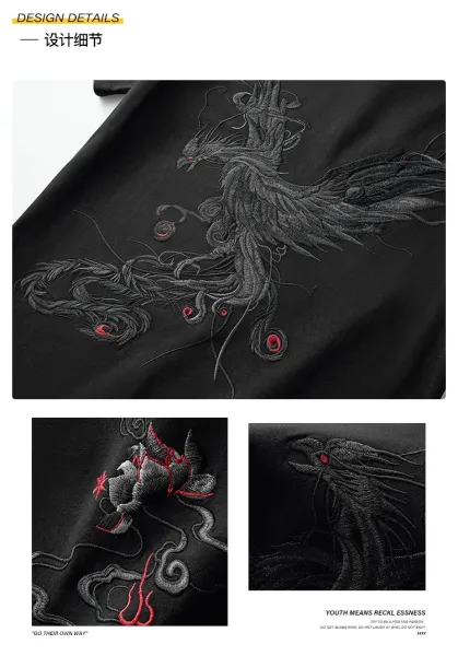 Design Phoenix Embroidered White T-Shirt - 9