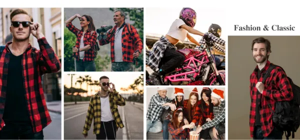 Design Classic Black and White Checkered Flannel Shirt Tops Shirt - 6