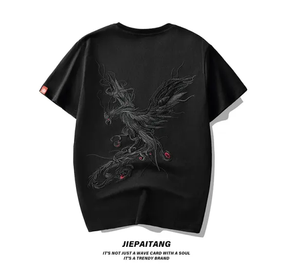 Design Phoenix Embroidered White T-Shirt - 25