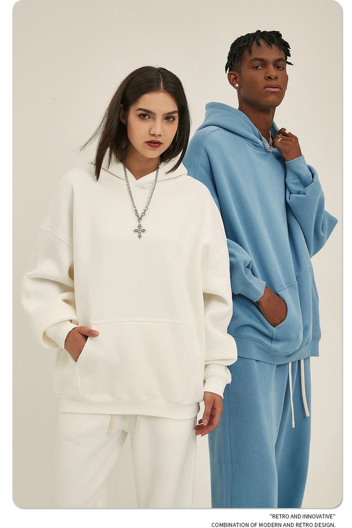 Design 350G Thickened Faint Yellow Hoodie - 41