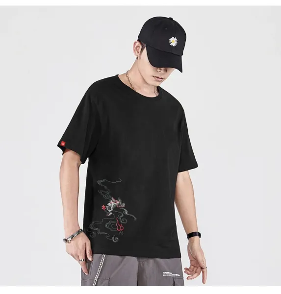 Design Phoenix Embroidered White T-Shirt - 15
