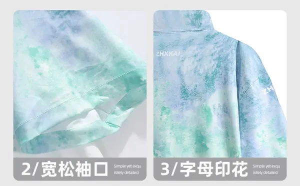 Design Tie-Dye Ombre Short Sleeve Shirt Tops Shirt - 11