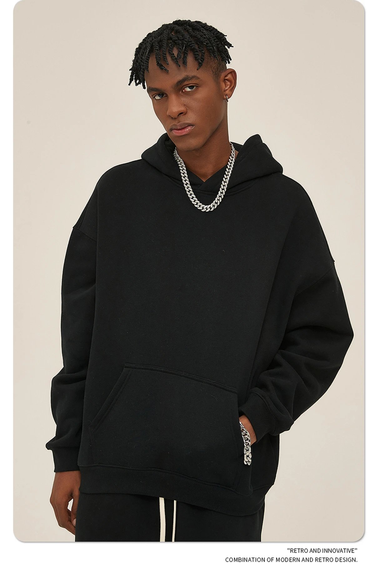 Design 350G Thickened Faint Yellow Hoodie - 56