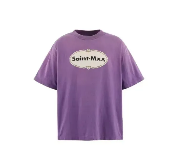Design Saint-Mxx Logo Graphic T-Shirt Purple T-Shirts - 9