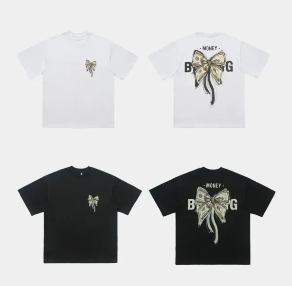 Design Bow Print White T-Shirt - 4
