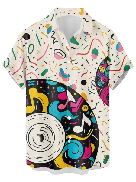 Design Cat Face Print Black Hawaiian Shirt - 49