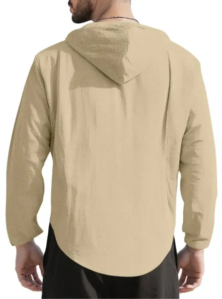 Design Hooded Button-Up Shirt Red - 19