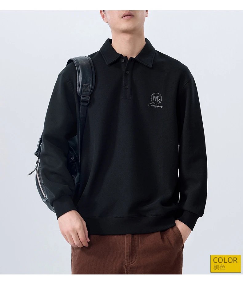 Design Polo Sweatshirt Gray Polo Shirt - 16