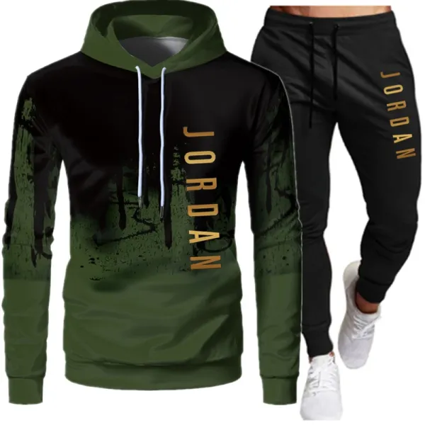 Design Jordan Brand Graphic Hoodie and Sweatpants Set Army Green Black Sets - 9