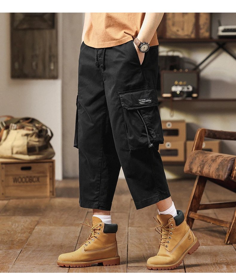 Design Cargo Pants Black + Timberland Boots Wheat Boots - 20