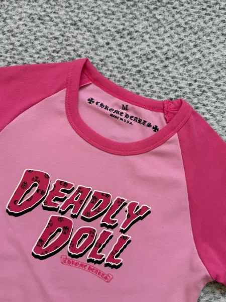 Chrome Hearts Deadly Doll Raglan T-Shirt White / Black - 14