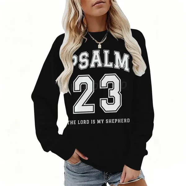 Design Psalm 23 The Lord Is My Shepherd Graphic Hoodie Black - 1