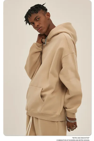 Design 350G Thickened Faint Yellow Hoodie - 88