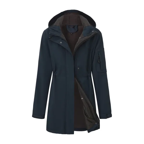 Design Water-Resistant Hooded Trench Coat in Black Outerwear - 30