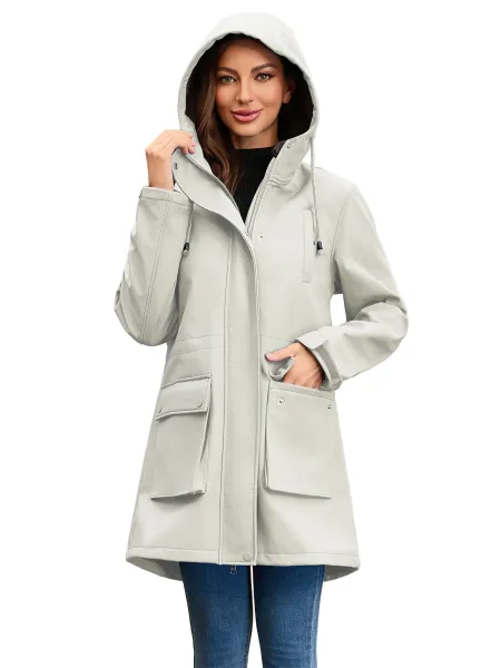 Design Parka-Style Hooded Coat Army Green Outerwear - 19