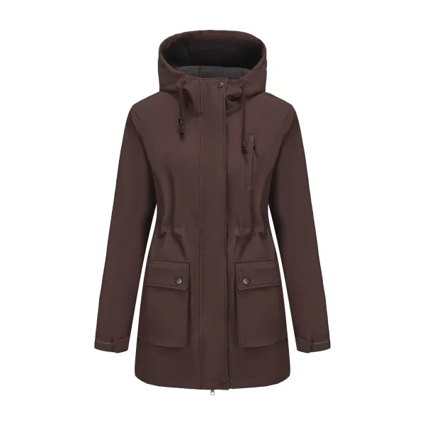 Design Parka-Style Hooded Coat Army Green Outerwear - 51