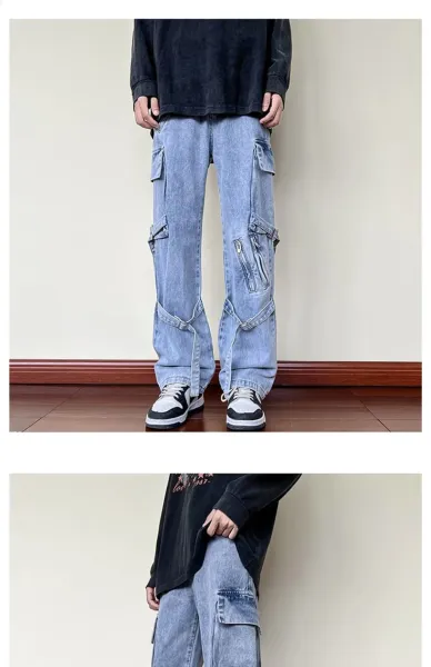 Design T-Light Cargo Jeans Black Pants Jeans - 2