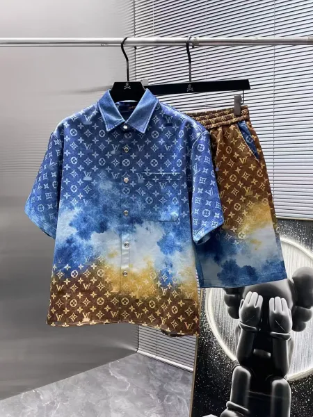 Louis Vuitton Monogram Cloud Gradient Shirt and Shorts Set - 1