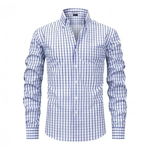 Design Classic Blue Grid Check Shirt - 1