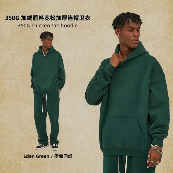 Design 350G Thicken Hoodie Eden Green - 1