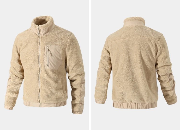 Design Fleece Sherpa Jacket Beige Outerwear - 12