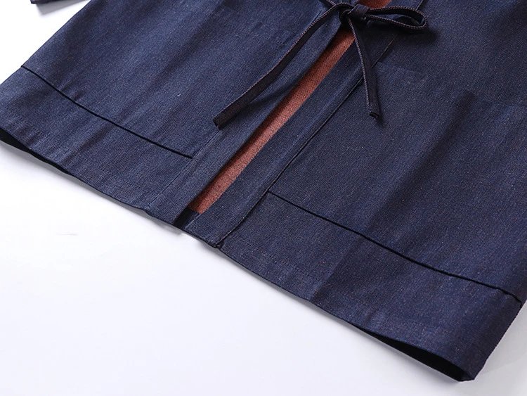 Design Haori-Style Oversized Kimono Jacket Navy Outerwear - 9