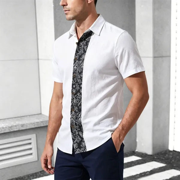 Design Paisley Panel Shirt Black - 23