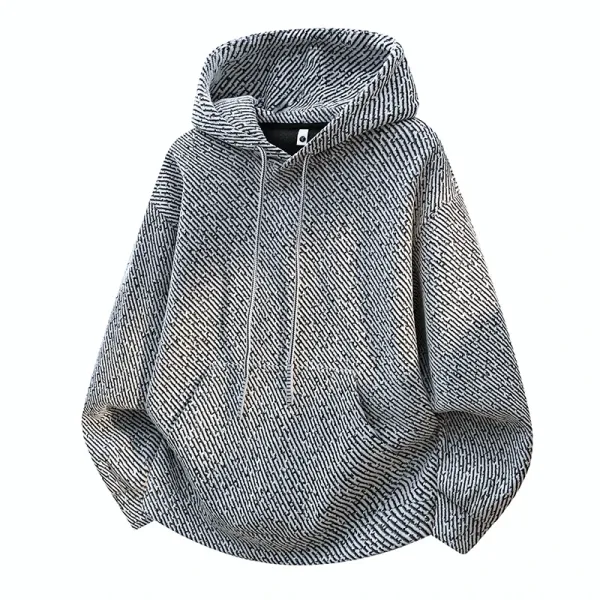 Design Herringbone Pattern Oversized Hoodie Gray - 1