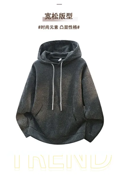 Design Corduroy Hoodie Black - 3