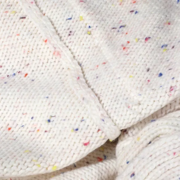 Design Cropped Speckled Knit Cardigan White Outerwear.cardigan - 15