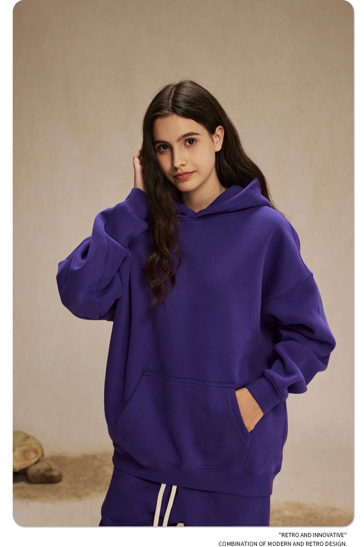 Design 350G Thickened Faint Yellow Hoodie - 19
