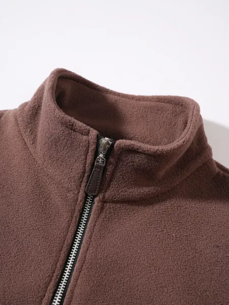 Design Quarter-Zip Fleece Pullover Black Sweater - 24