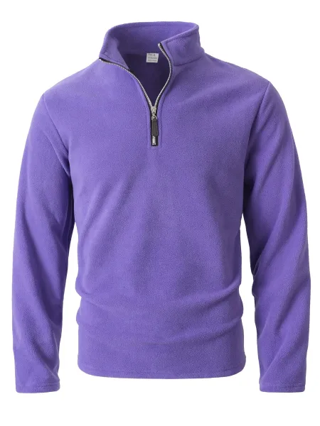 Design Quarter-Zip Fleece Pullover Black Sweater - 42