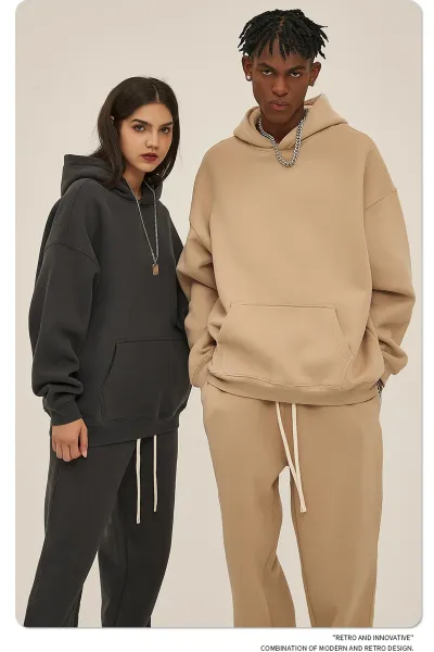 Design 350G Thickened Faint Yellow Hoodie - 84