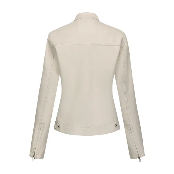 Design Faux Leather Moto Jacket Navy - 36
