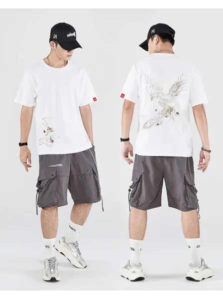 Design Phoenix Embroidered White T-Shirt - 21