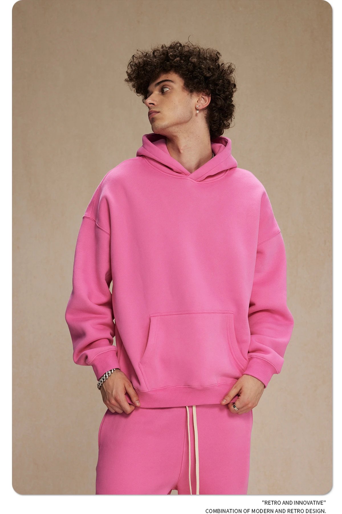 Design 350G Thickened Faint Yellow Hoodie - 25