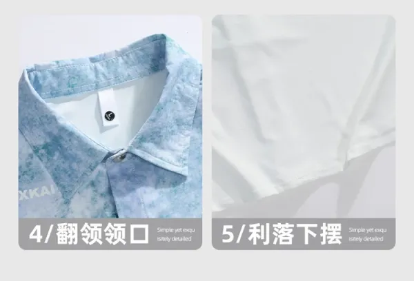 Design Tie-Dye Ombre Short Sleeve Shirt Tops Shirt - 12
